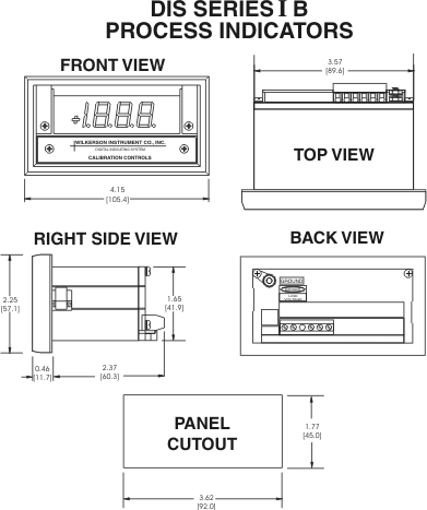 DC Input,Field Rangeable,Process Indicator,3 1/2 Digit LED,Model DIS471B-R,Wilkerson Instrument